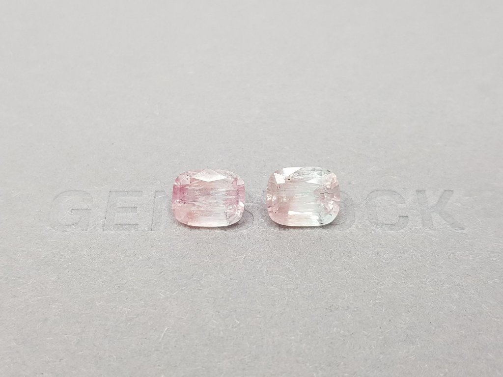 Pair of light pink cushion cut tourmalines 4.10 ct Image №2