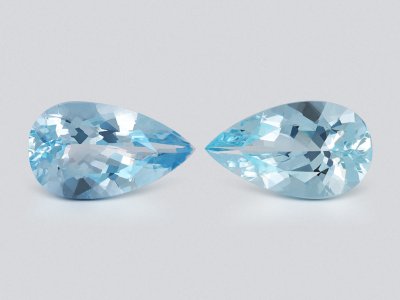 Pair of aquamarines pear-cut 4.04 carats, Madagascar  photo