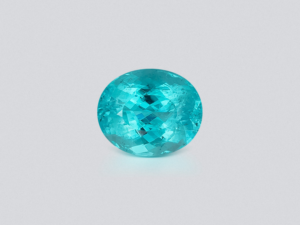Neon blue tourmaline Paraiba oval cut 3.44 carats, Africa Image №1