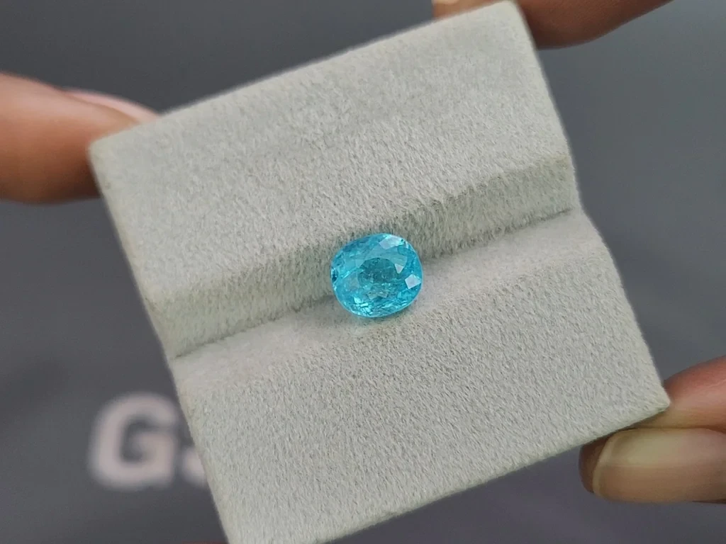 Neon blue Paraiba tourmaline cushion cut 2.31 carats, Mozambique Image №4