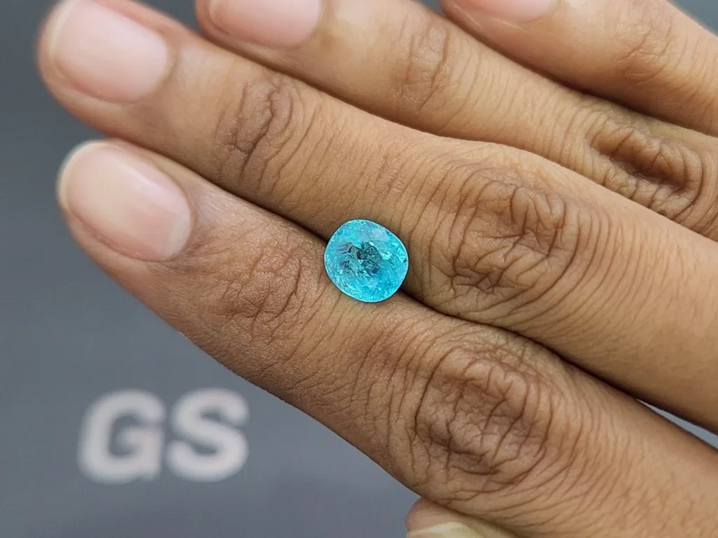Neon blue Paraiba tourmaline cushion cut 2.31 carats, Mozambique Image №2