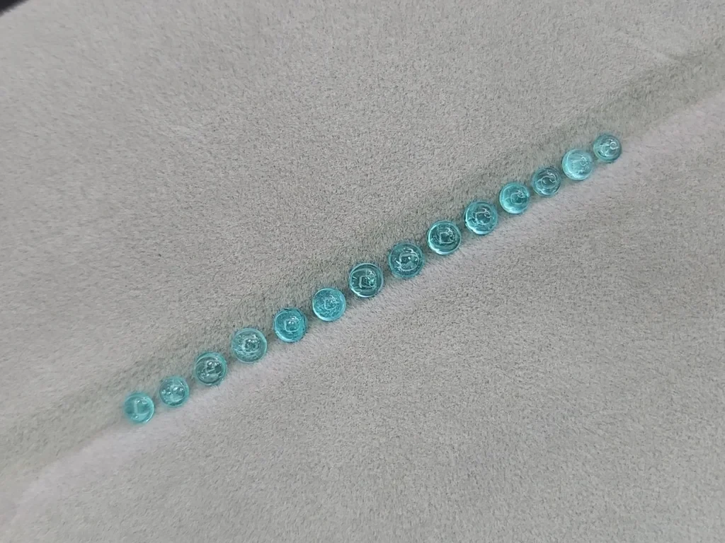 Set of Paraiba tourmalines cabochon cut 4.32 carats, Africa Image №4