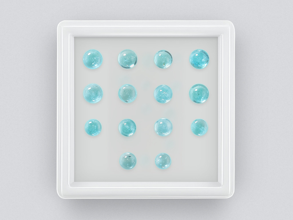 Set of Paraiba tourmalines cabochon cut 4.32 carats, Africa Image №1