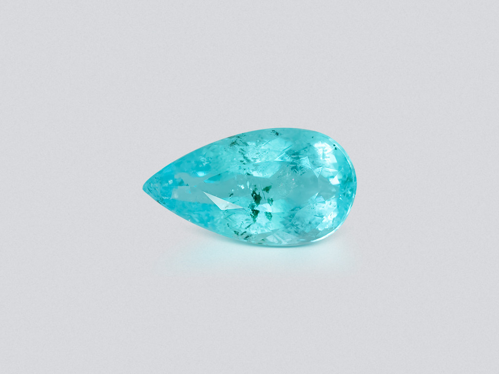 Neon blue Paraiba tourmaline pear cut 3.38 carats, Mozambique Image №1