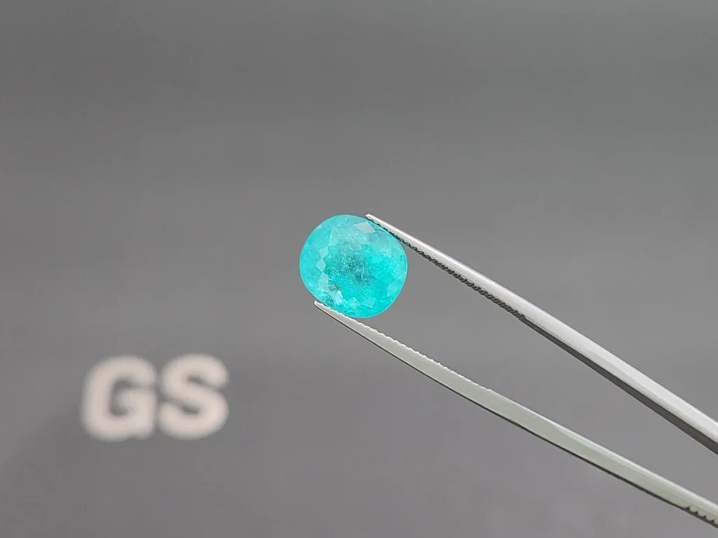 Neon blue Paraiba tourmaline in oval cut 7.03 carats, Africa Image №3