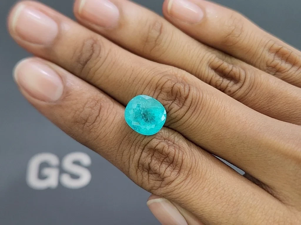 Neon blue Paraiba tourmaline in oval cut 7.03 carats, Africa Image №2