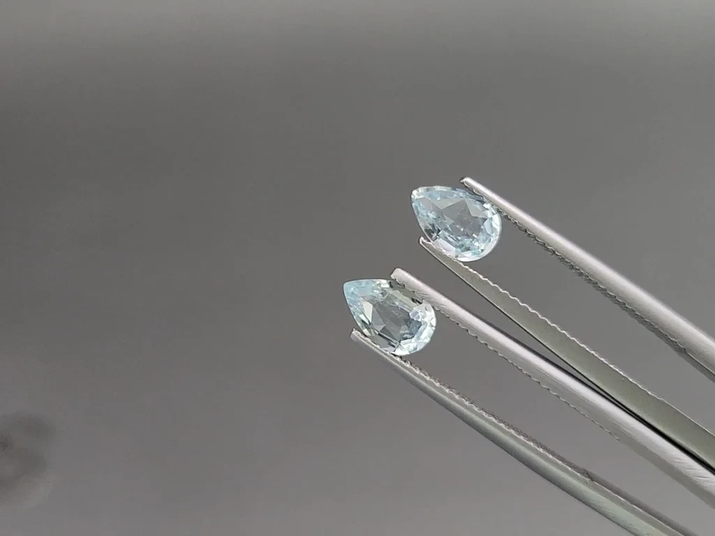 Set of aquamarines in pear cut 2.14 carats, Madagascar Image №4