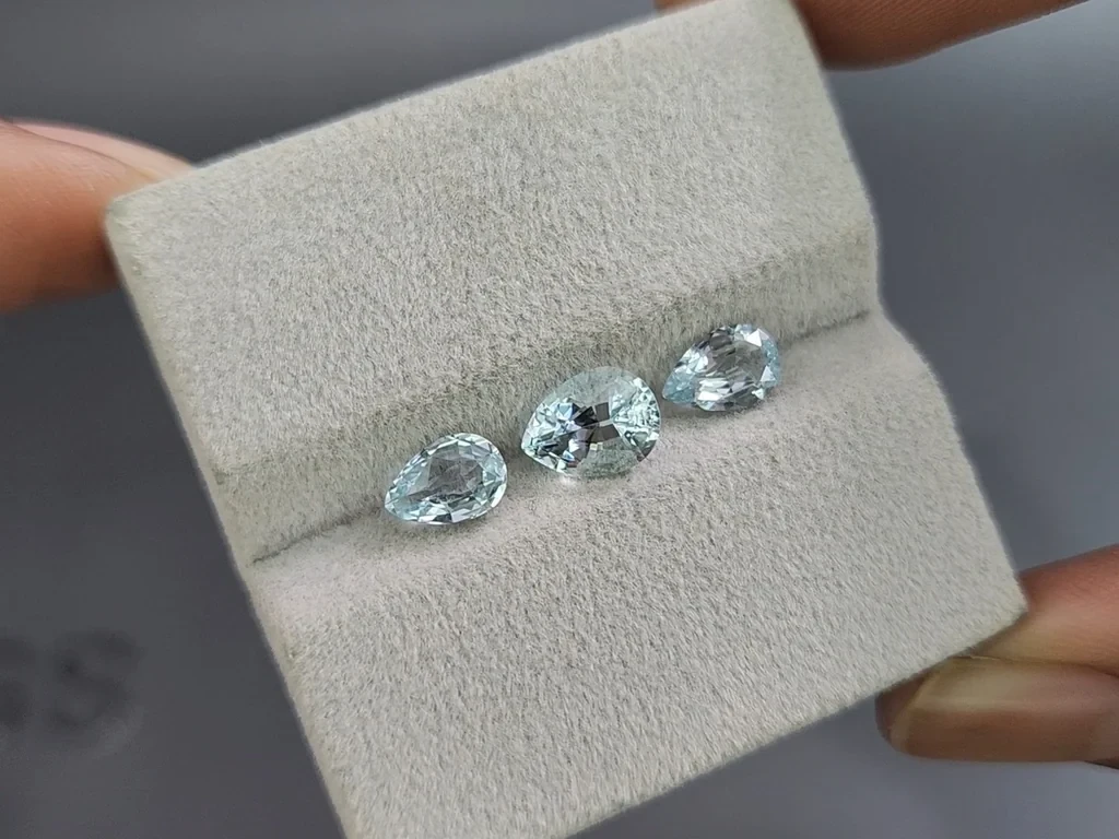 Set of aquamarines in pear cut 2.14 carats, Madagascar Image №5