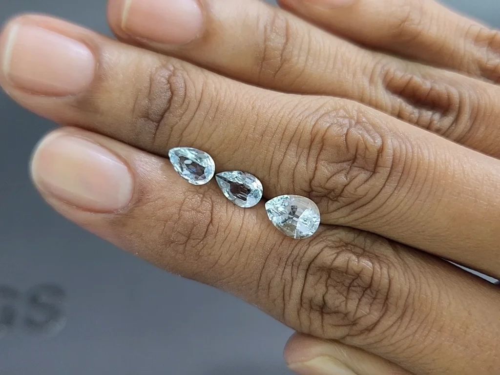 Set of aquamarines in pear cut 2.14 carats, Madagascar Image №2