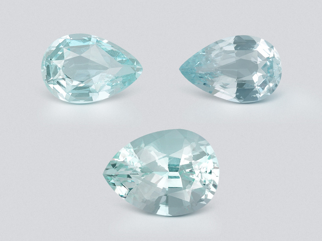 Set of aquamarines in pear cut 2.14 carats, Madagascar Image №1