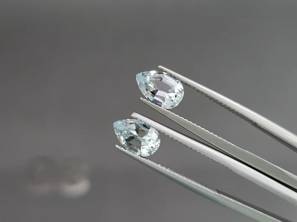Set of aquamarines pear cut 4.44 carats, Madagascar Image №4