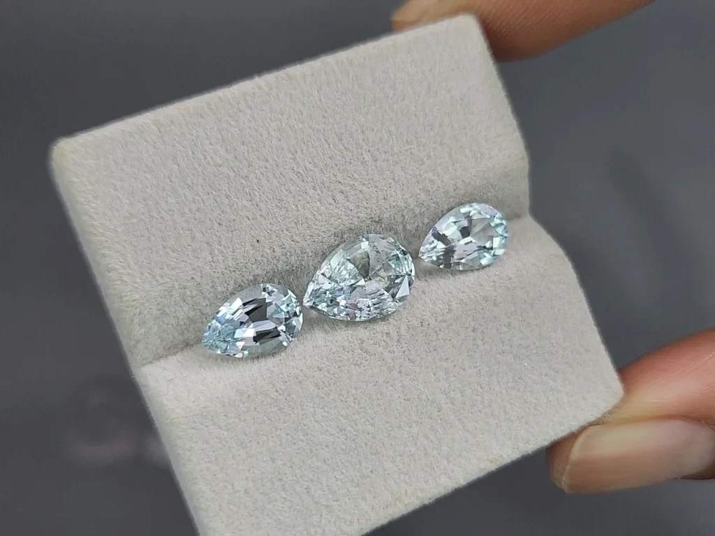 Set of aquamarines pear cut 4.44 carats, Madagascar Image №5