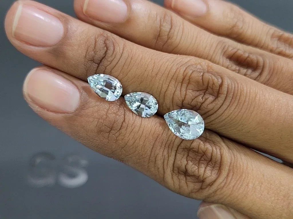 Set of aquamarines pear cut 4.44 carats, Madagascar Image №2