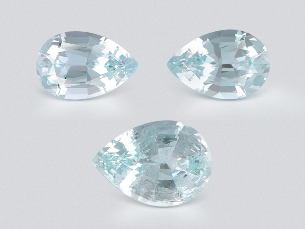 Set of aquamarines pear cut 4.44 carats, Madagascar Image №1