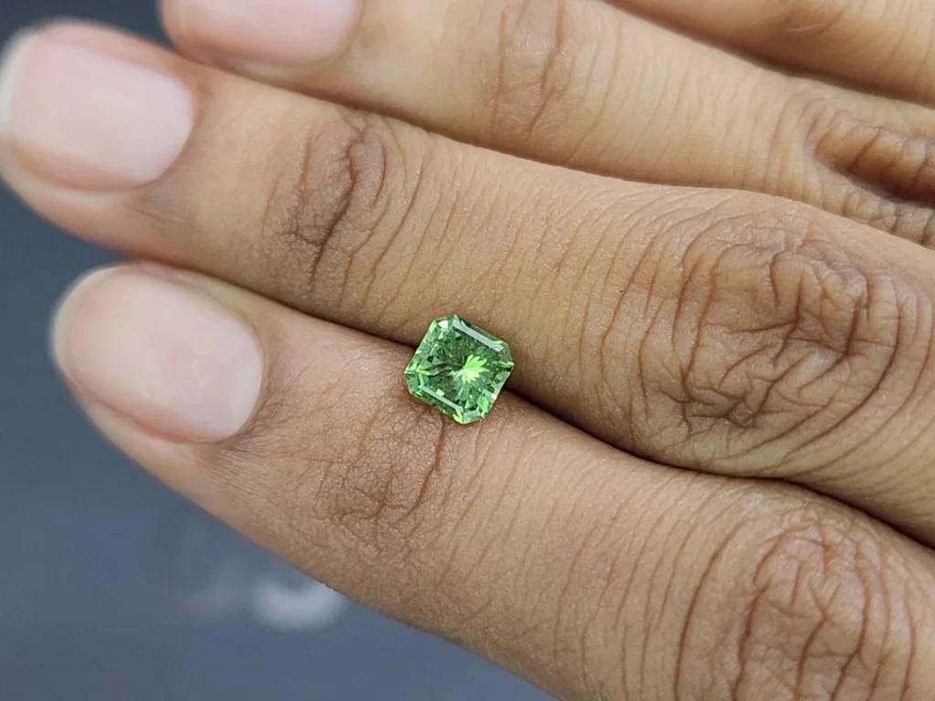 Garnet tsavorite radiant cut 0.88 carats, Madagascar Image №2