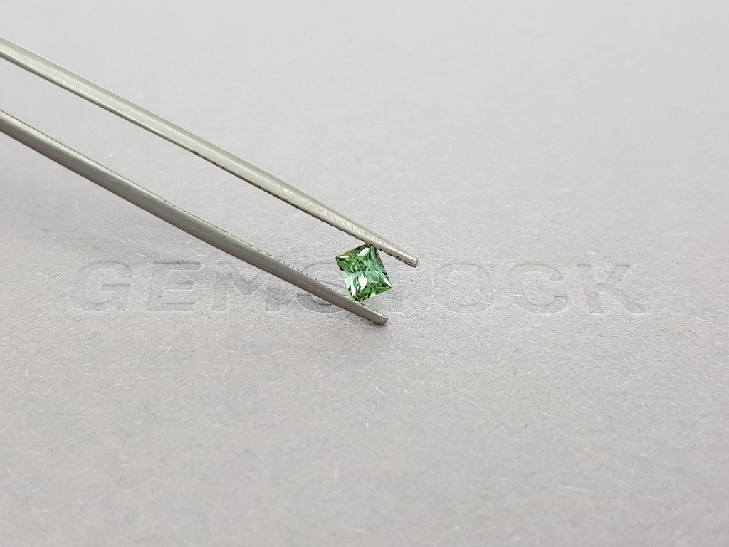 Princess cut green tourmaline 0.32 ct, Afghanistan Image №4