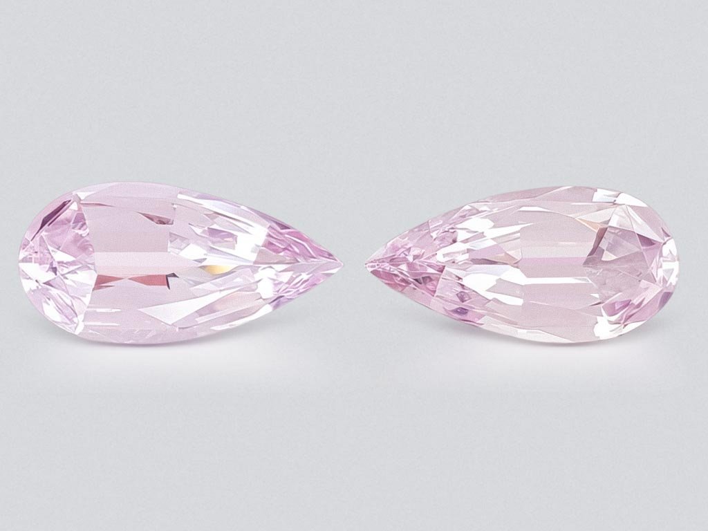Pair of pink pear cut morganites 8.36 carats Image №1