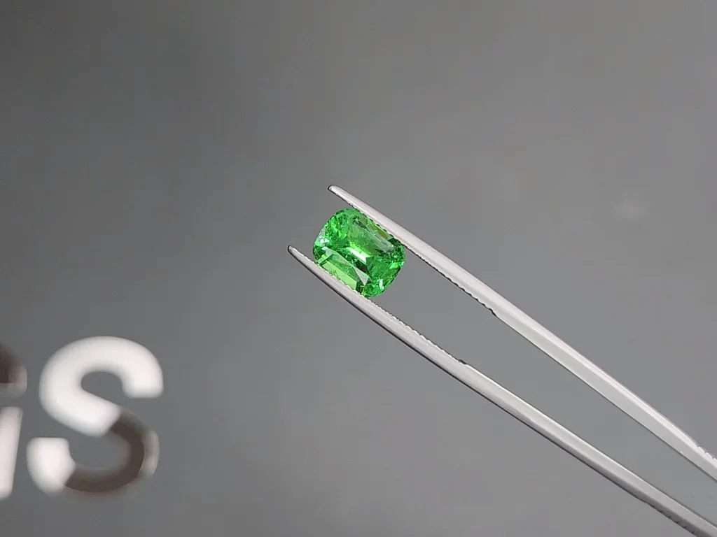 Intense Green tsavorite garnet in cushion cut 2.83 carats, Tanzania Image №3