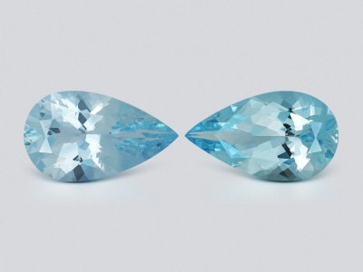 Pair of aquamarines pear cut 6.03 carats, Madagascar  photo