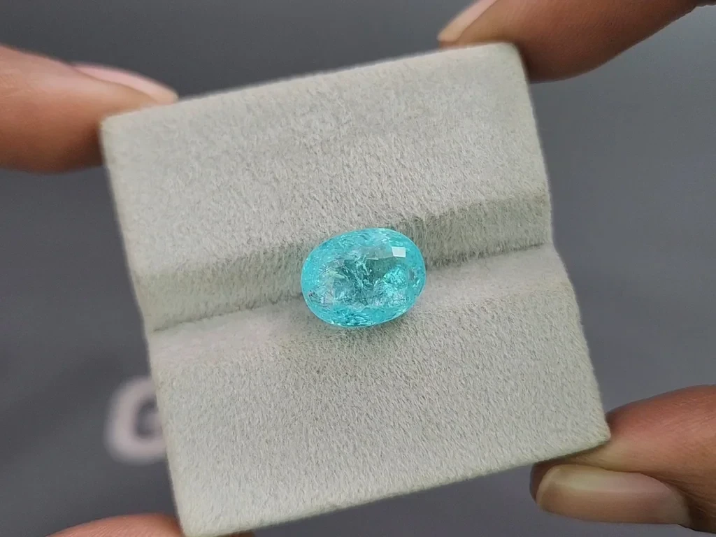 Neon blue Paraiba tourmaline oval cut 5.58 carats, Mozambique Image №4