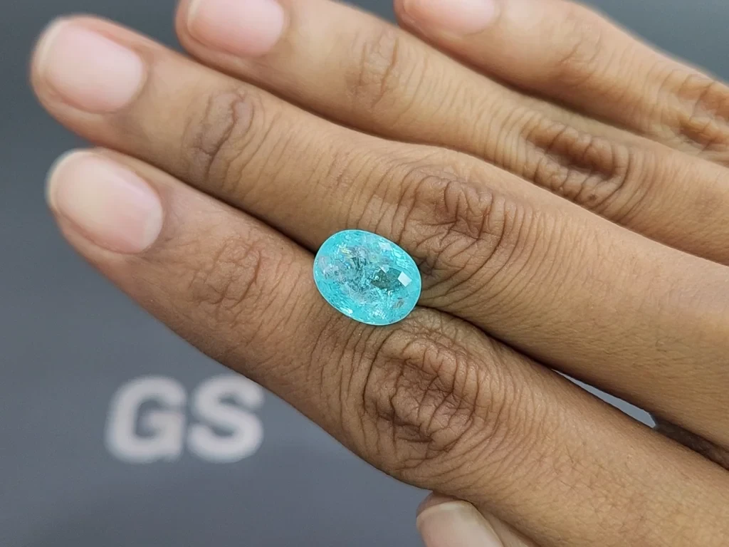 Neon blue Paraiba tourmaline oval cut 5.58 carats, Mozambique Image №2