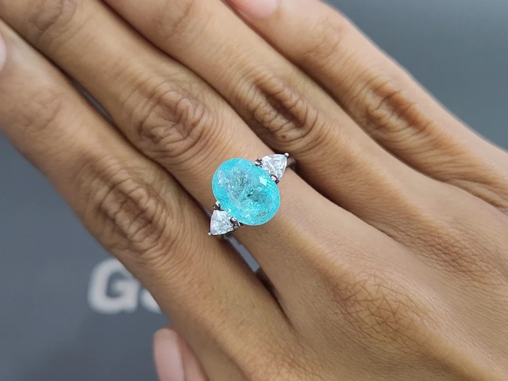 Neon blue Paraiba tourmaline oval cut 5.58 carats, Mozambique Image №5