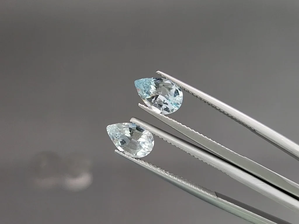 Set of aquamarines pear cut 4.27 carats, Madagascar Image №4