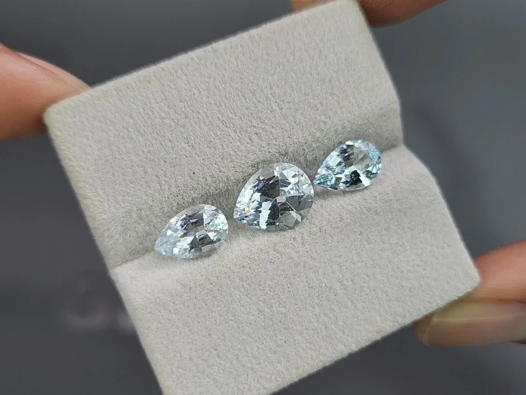 Set of aquamarines pear cut 4.27 carats, Madagascar Image №5