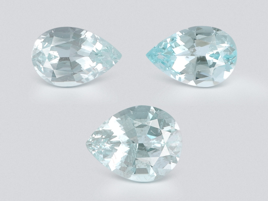 Set of aquamarines pear cut 4.27 carats, Madagascar Image №1
