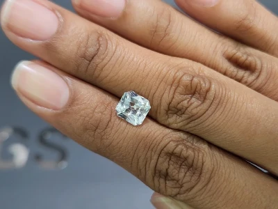 White sapphire radiant cut  2.51 carats, Sri Lanka photo