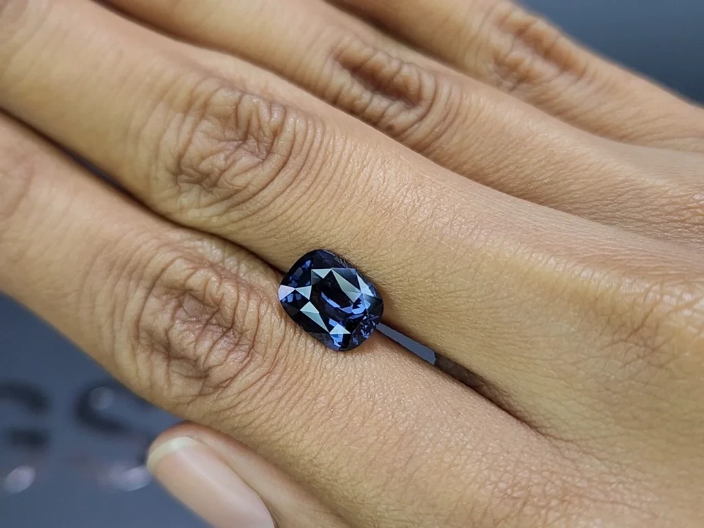 Spinel gray blue cushion cut 3.52 carats, Tanzania Image №2