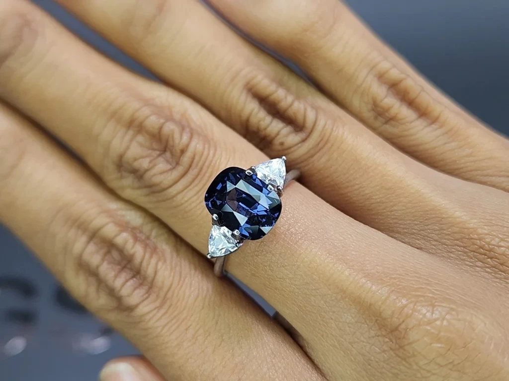 Spinel gray blue cushion cut 3.52 carats, Tanzania Image №5