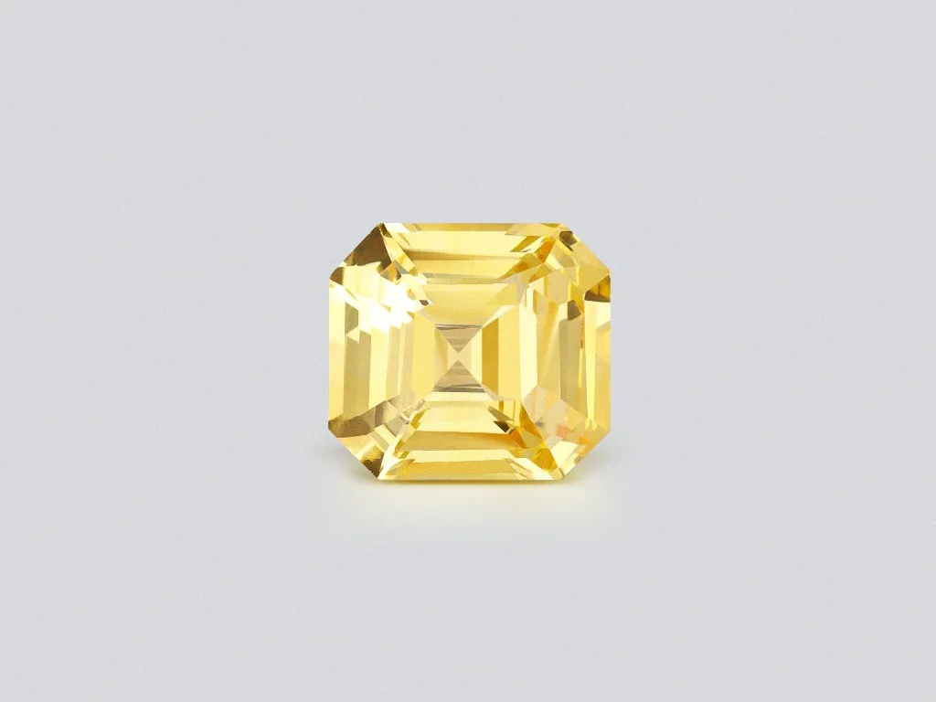 Golden color unheated sapphire in asscher cut 4.57 ct, Sri Lanka Image №1