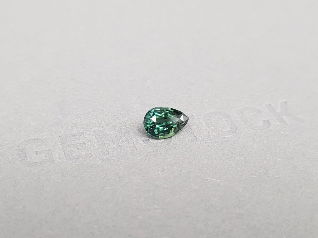Unheated pear cut Teal color sapphire 1.25 ct, Madagascar Image №2