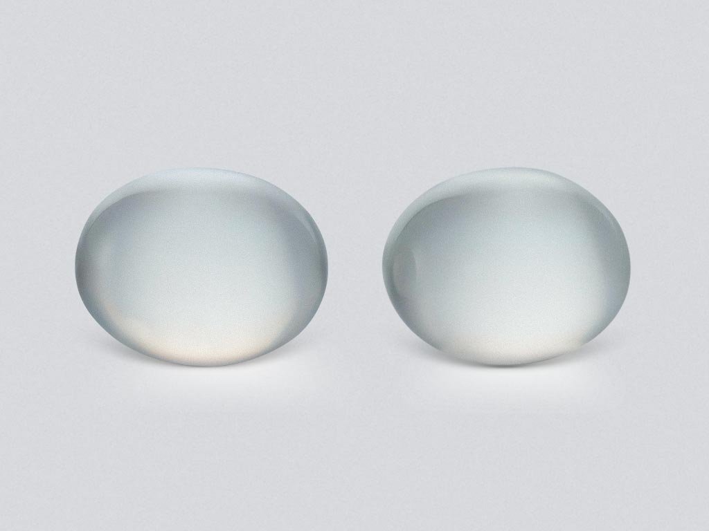Pair of oval cut moonstones 10.43 carats, Burma  Image №1