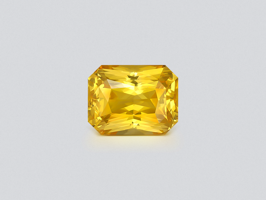 Unheated large Golden Yellow sapphire in radiant cut 13.12 carats, Sri Lanka Image №1