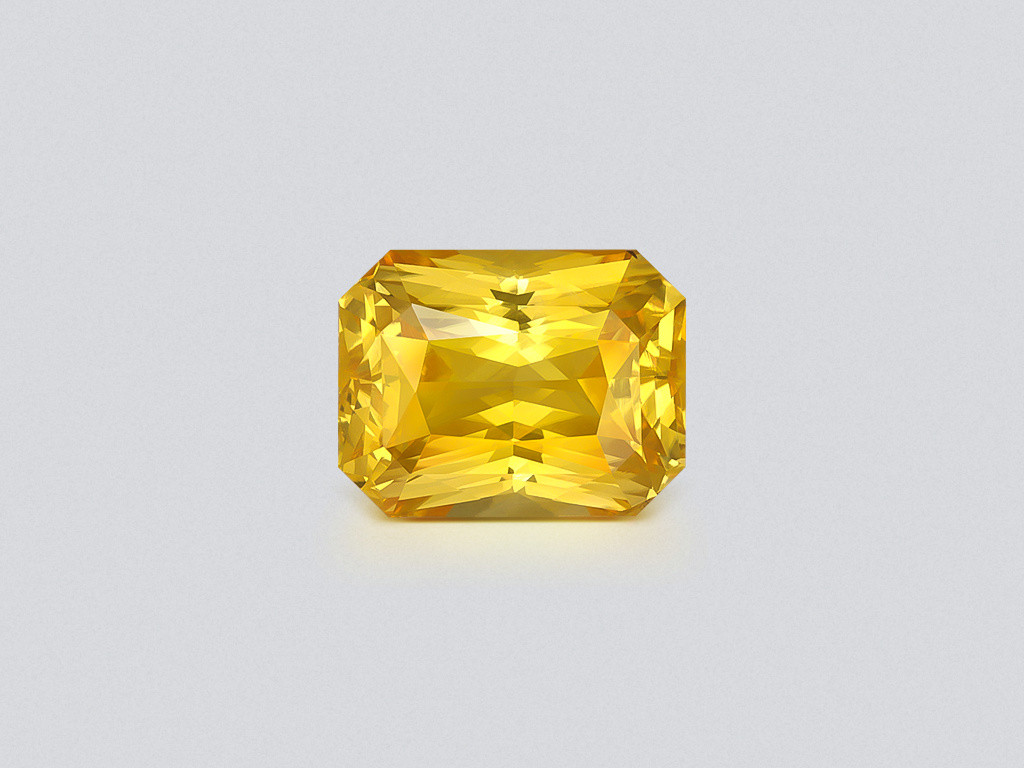 Unheated large Golden Yellow sapphire in radiant cut 13.12 carats, Sri Lanka Image №1