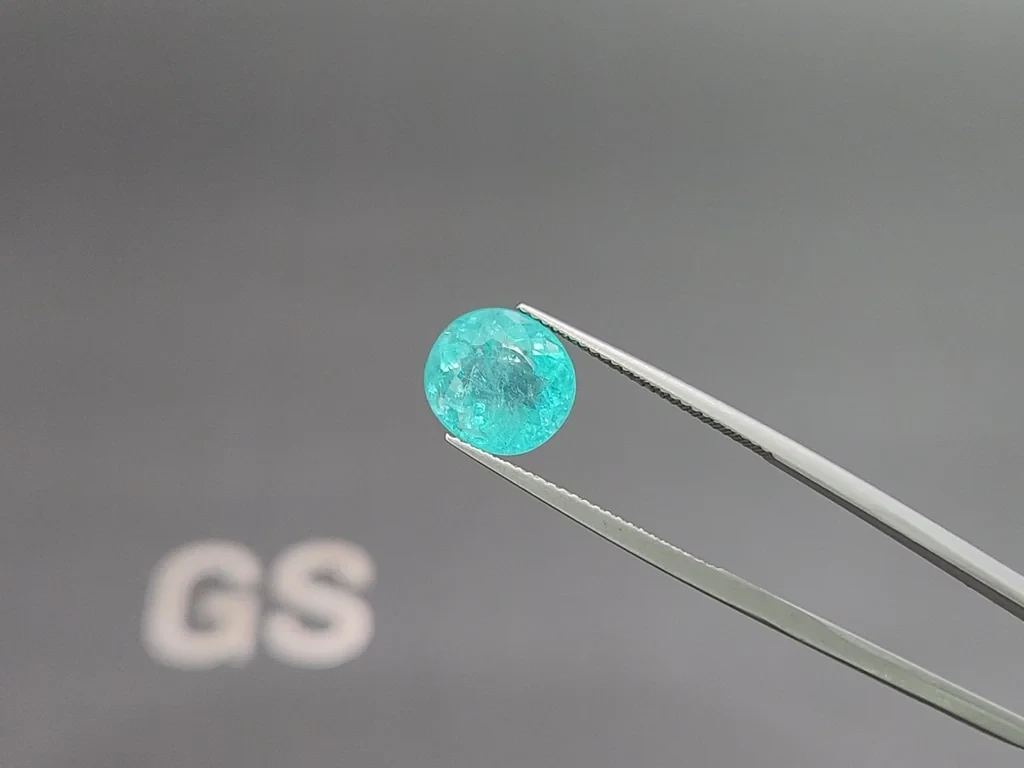 Neon blue Paraiba tourmaline cushion cut 4.50 carats, Africa Image №3