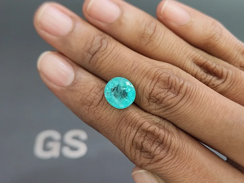 Neon blue Paraiba tourmaline cushion cut 4.50 carats, Africa Image №2