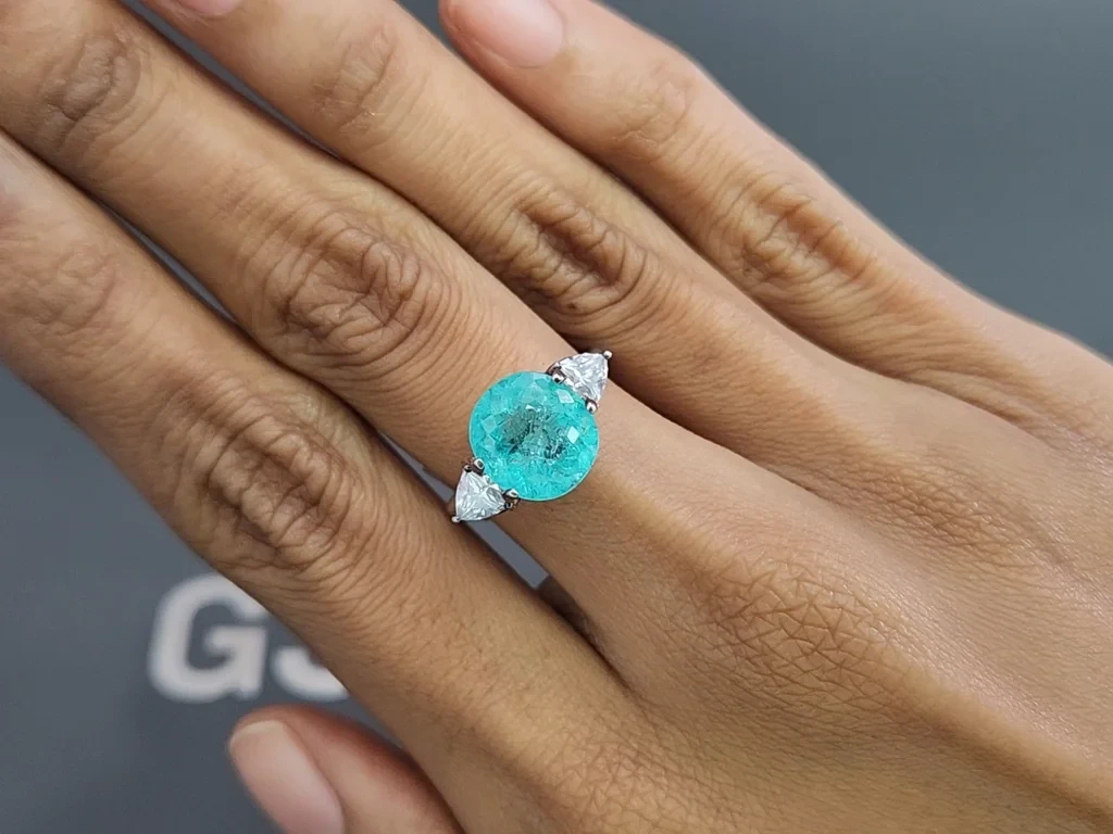 Neon blue Paraiba tourmaline cushion cut 4.50 carats, Africa Image №5