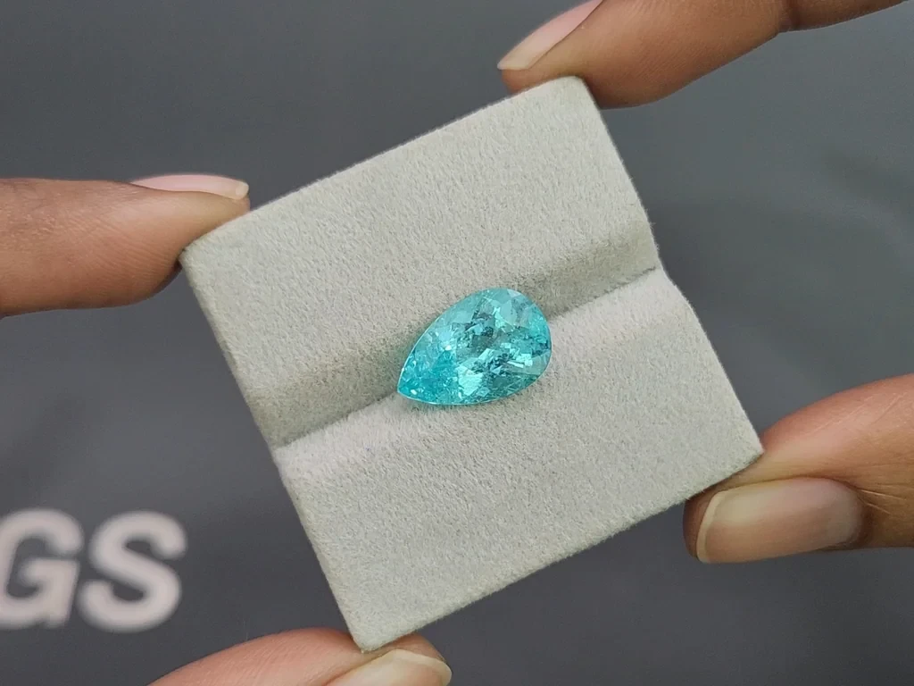Neon blue Paraiba tourmaline pear cuts 5.94 carats, Mozambique Image №4