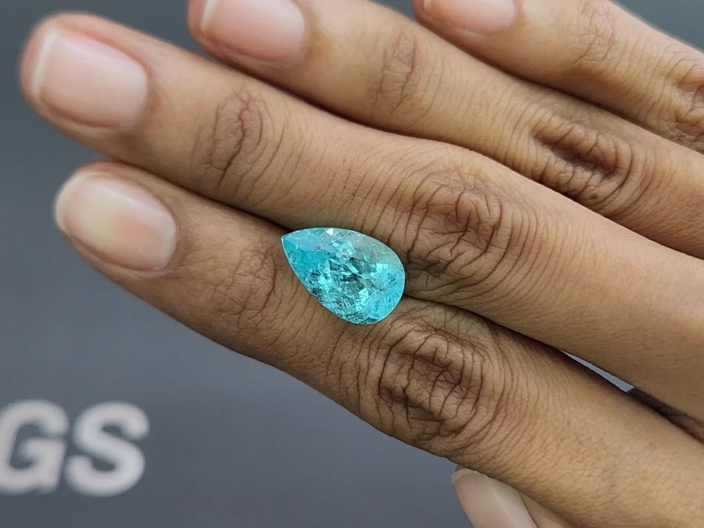 Neon blue Paraiba tourmaline pear cuts 5.94 carats, Mozambique Image №2