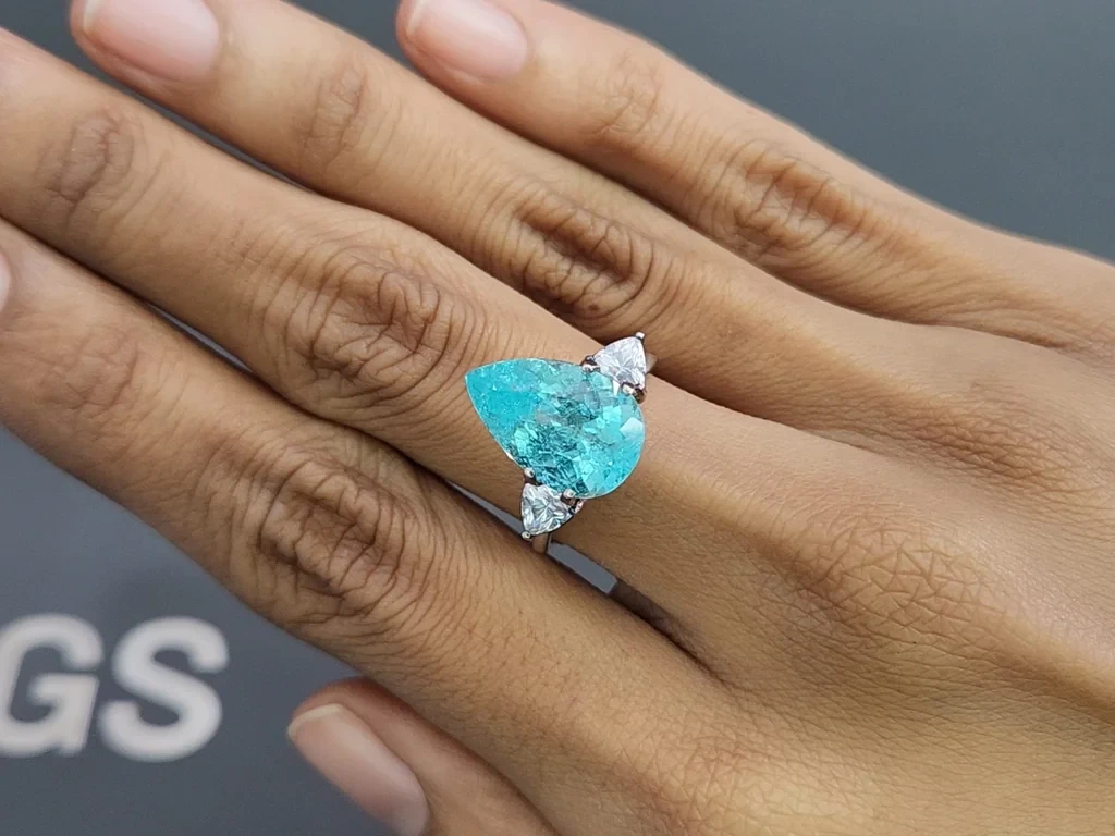 Neon blue Paraiba tourmaline pear cuts 5.94 carats, Mozambique Image №5