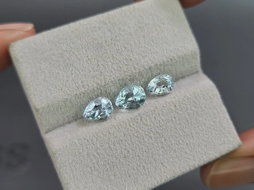 Set of aquamarines in pear cut 2.08 carats, Madagascar Image №5