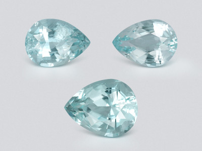 Set of aquamarines in pear cut 2.08 carats, Madagascar photo