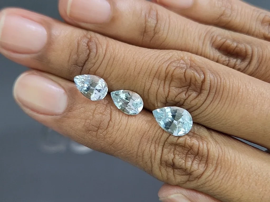 Set of aquamarines pear cut 4.85 carats, Madagascar Image №2