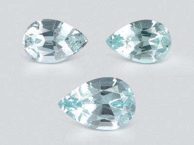 Set of aquamarines pear cut 4.85 carats, Madagascar photo