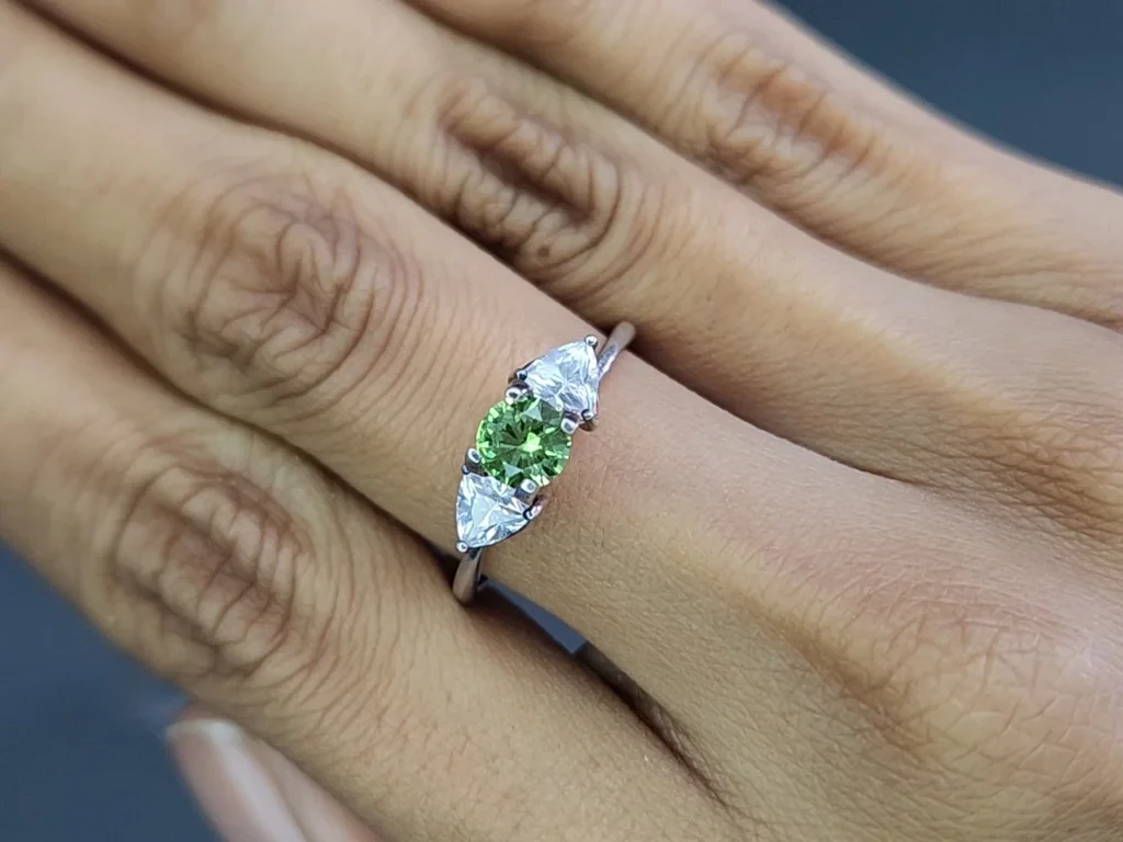 Garnet tsavorite round cut 0.61 carats, Madagascar Image №5
