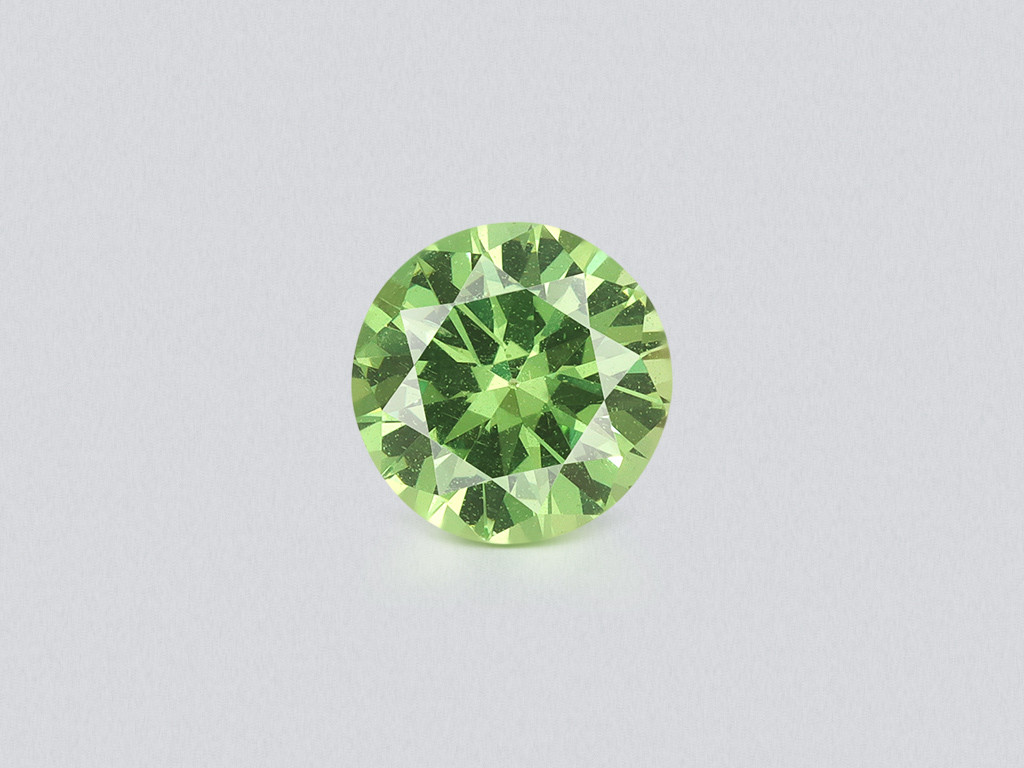 Garnet tsavorite round cut 0.61 carats, Madagascar Image №1