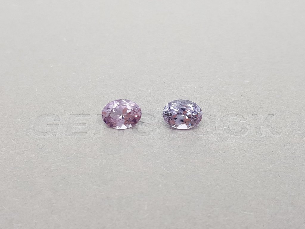 Delicate lavender pair of spinels 2.71 ct, Burma Image №2